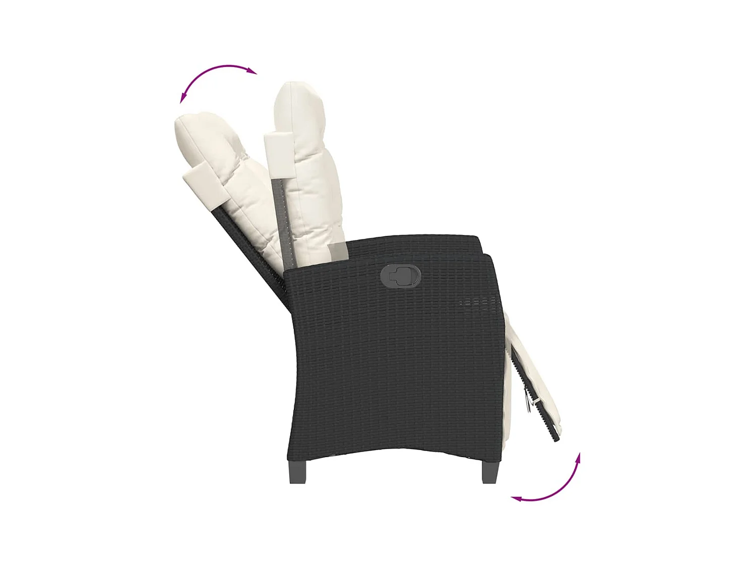 Vrikja  Ensemble à manger de jardin coussins 7pcs Noir Résine tressée