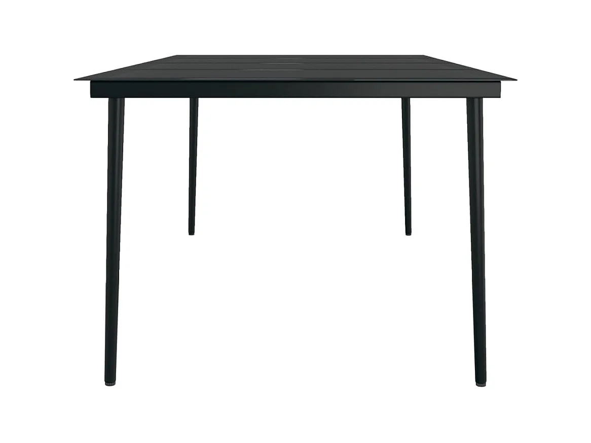 Mirella  Juego de comedor de jardín 9 piezas con cojines negro