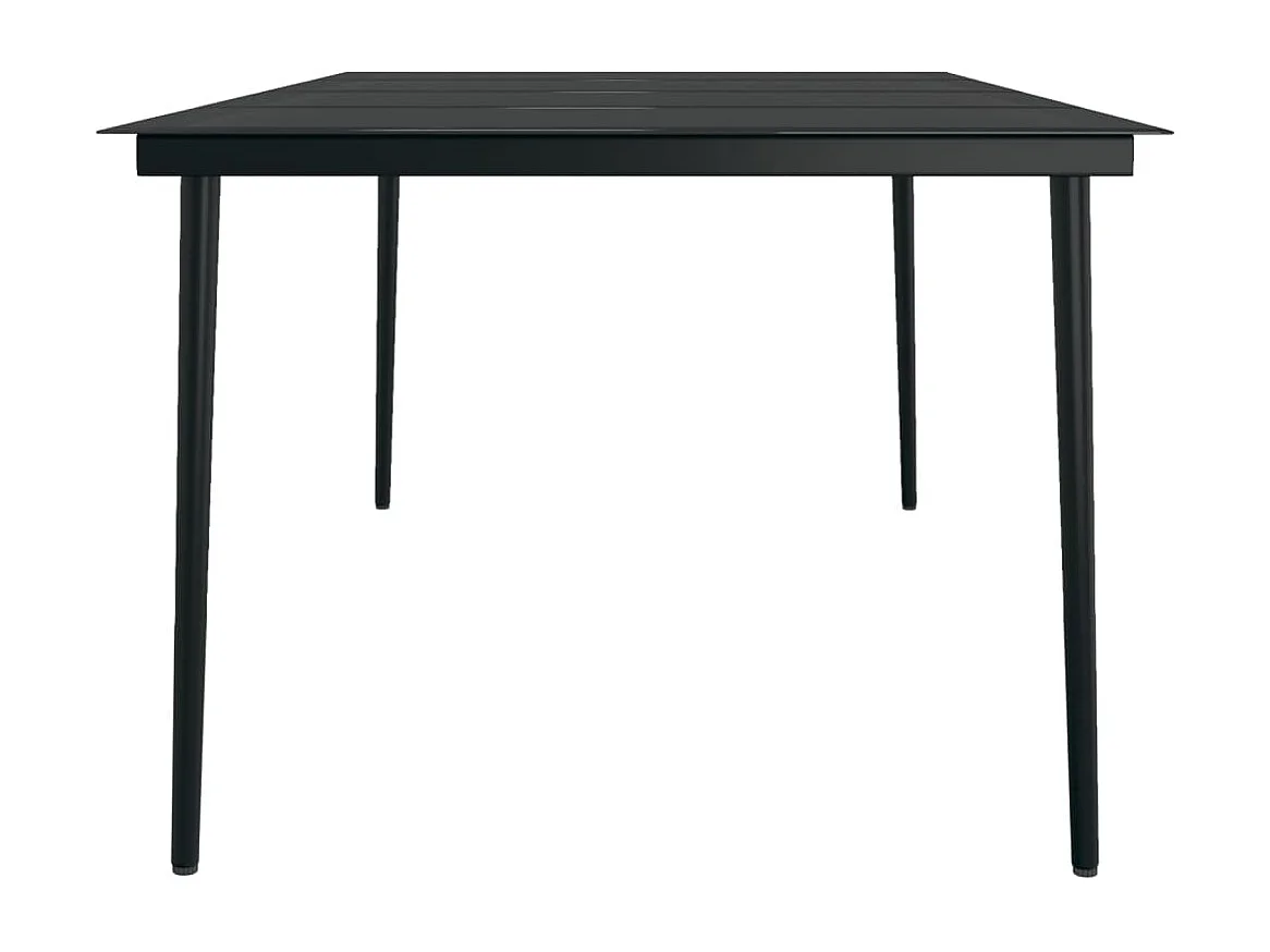 Mirella  Juego de comedor de jardín 9 piezas con cojines negro