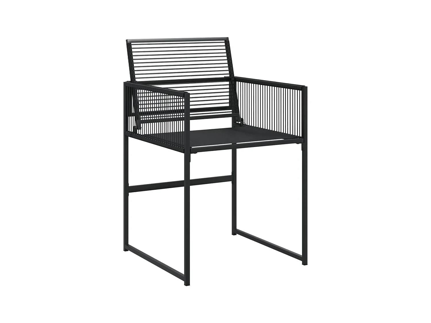 Venanzio  Ensemble à manger de jardin 17 pcs noir résine tressée