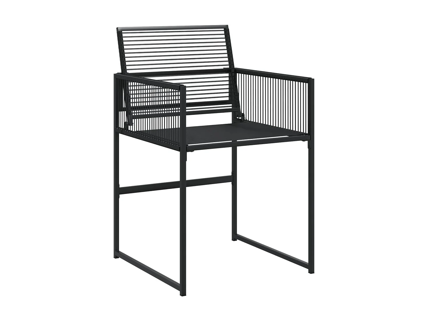 Venanzio  Ensemble à manger de jardin 17 pcs noir résine tressée