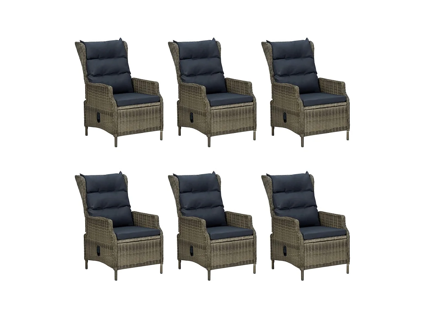 Saint-Denis  Ensemble à manger d'extérieur et coussins 7 pcs résine tressée