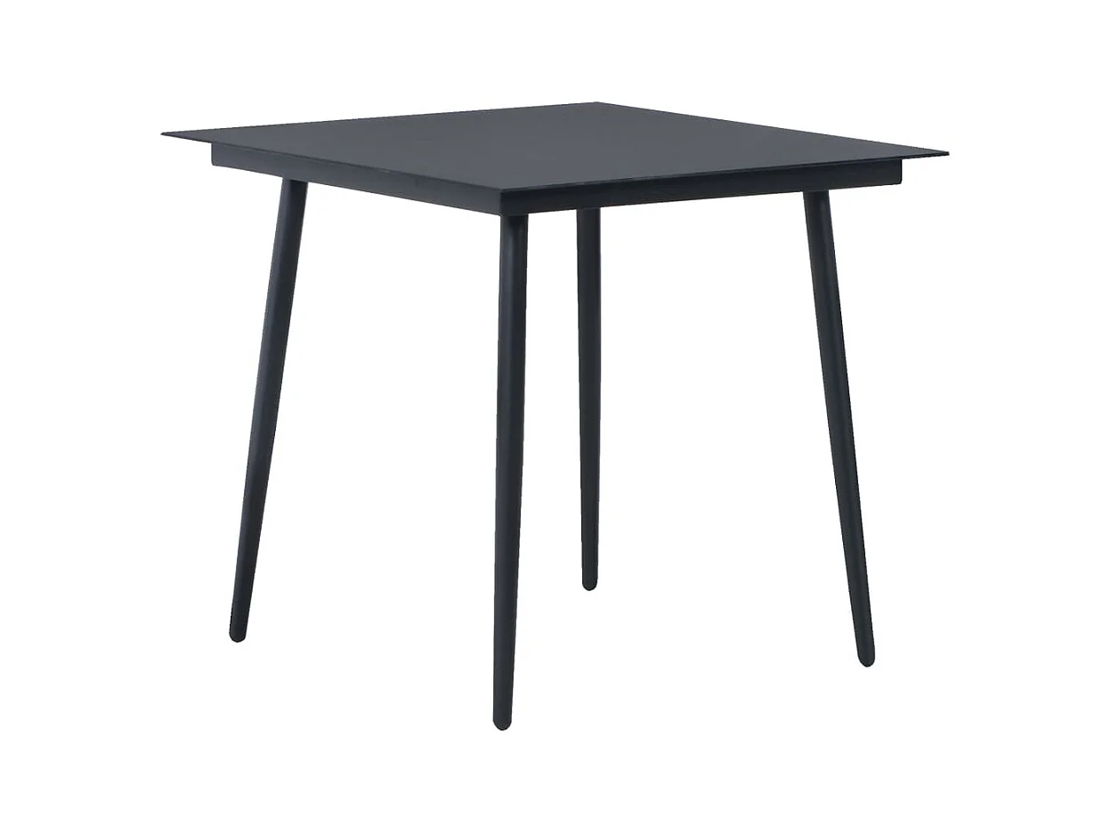 Vellin  3-delige Tuinset PVC-rattan zwart