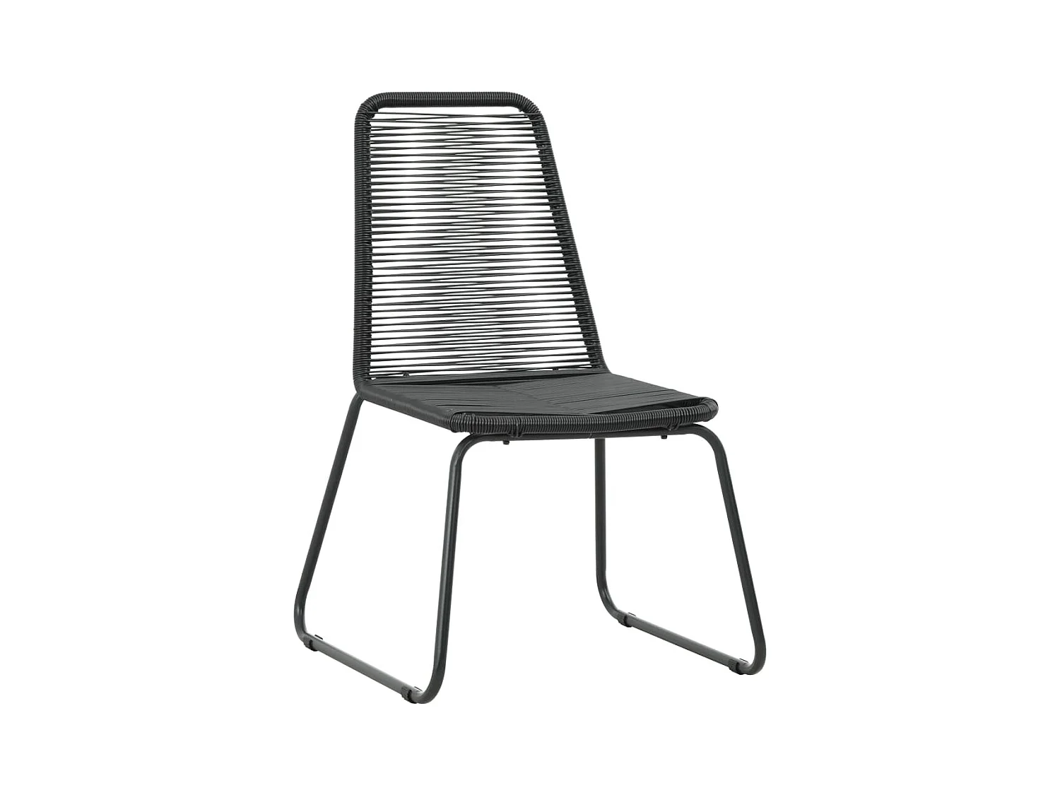 Vellin  3-delige Tuinset PVC-rattan zwart