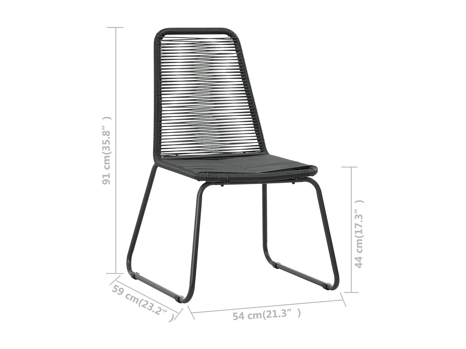 Vellin  3-delige Tuinset PVC-rattan zwart