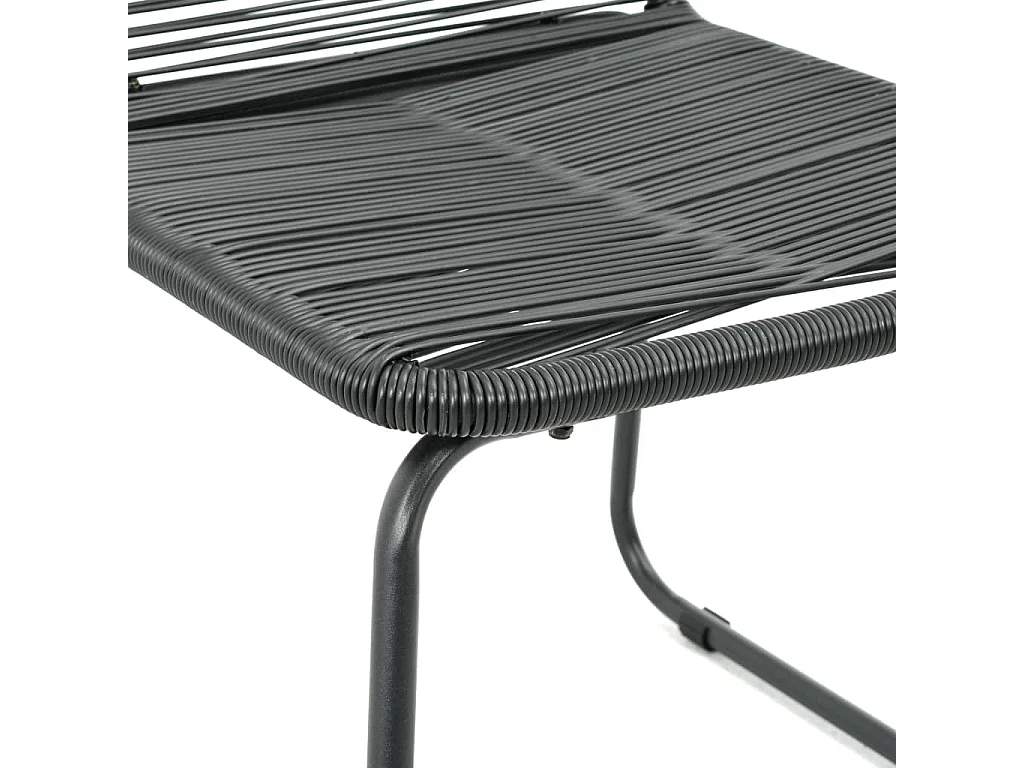 Vellin  Ensemble à manger de jardin 3 pcs PVC résine tressée noir