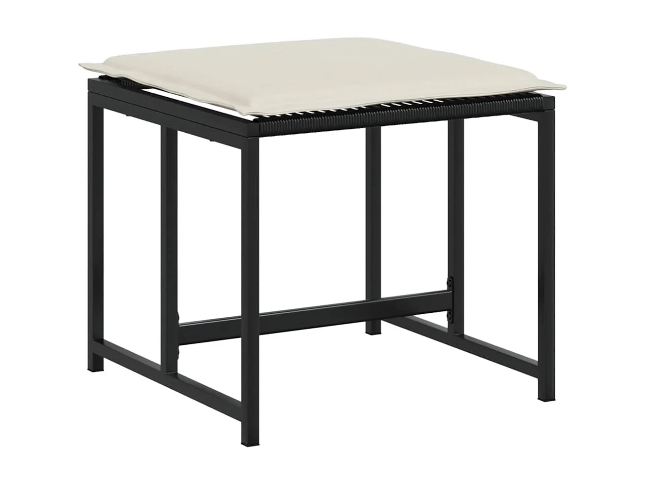 Ilver  Set comedor de jardín con cojines 13 pzas ratán sintético negro