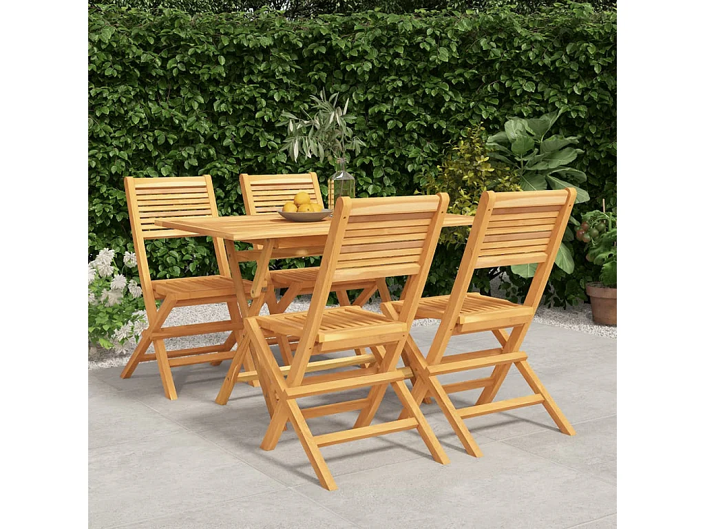 Rianka  Ensemble à manger de jardin 5 pcs Bois de teck massif