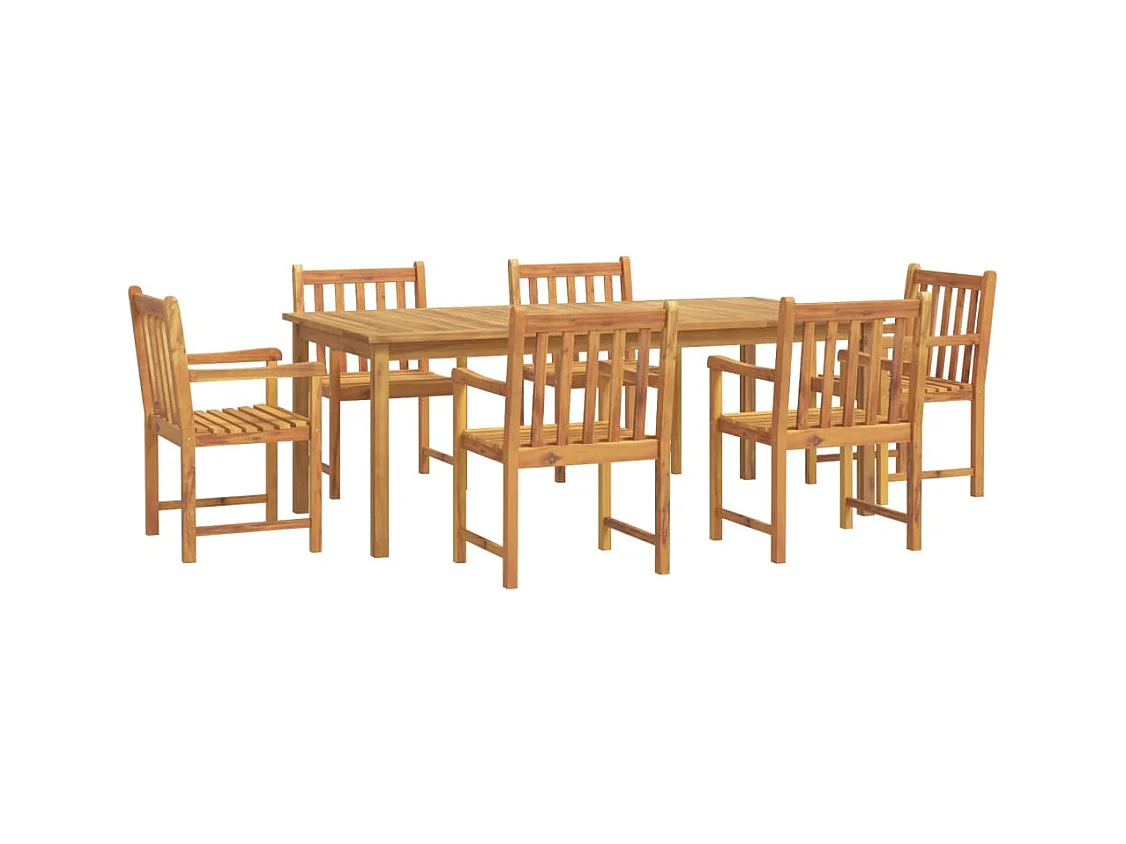 Aldren  Juego de comedor para jardín 7 piezas madera maciza acacia