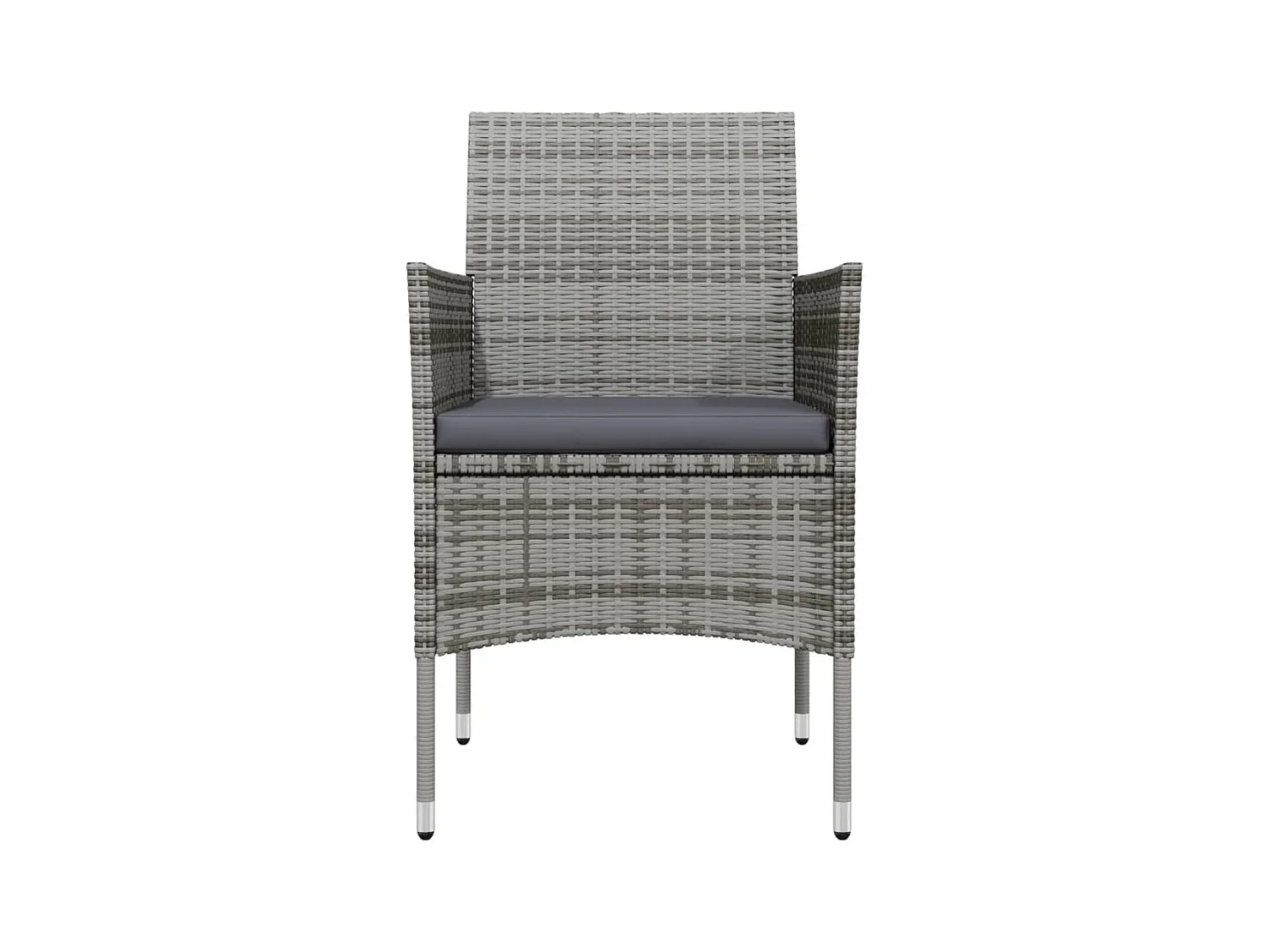 Hillsboro  Ensemble à manger de jardin et coussins 5pcs Gris/noir