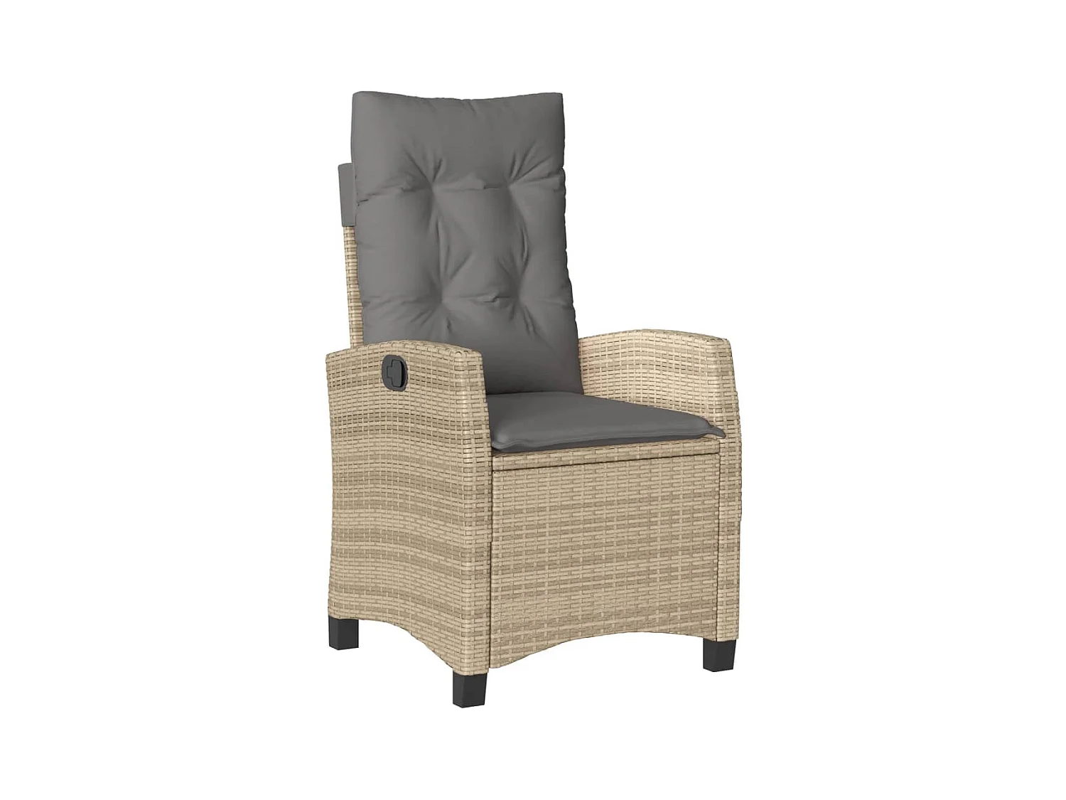 Saffet  3-delige Tuinset met kussens poly rattan gemengd beige