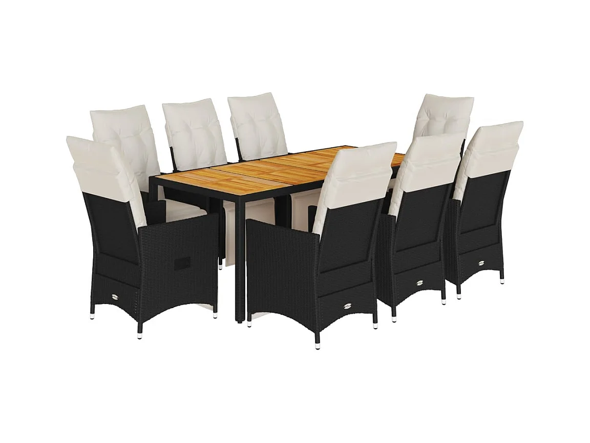 Essex  9-delige Tuinset poly rattan zwart