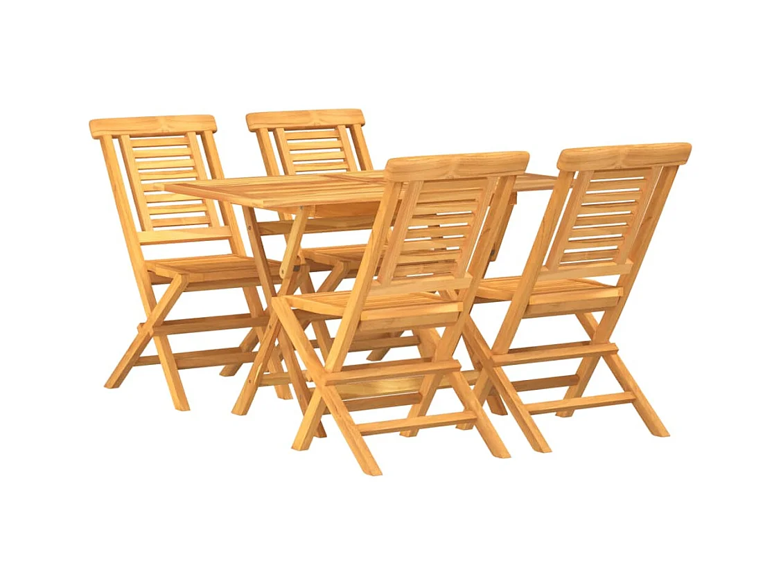 Bryanstown  Juego de comedor para jardín 5 piezas madera maciza de teca