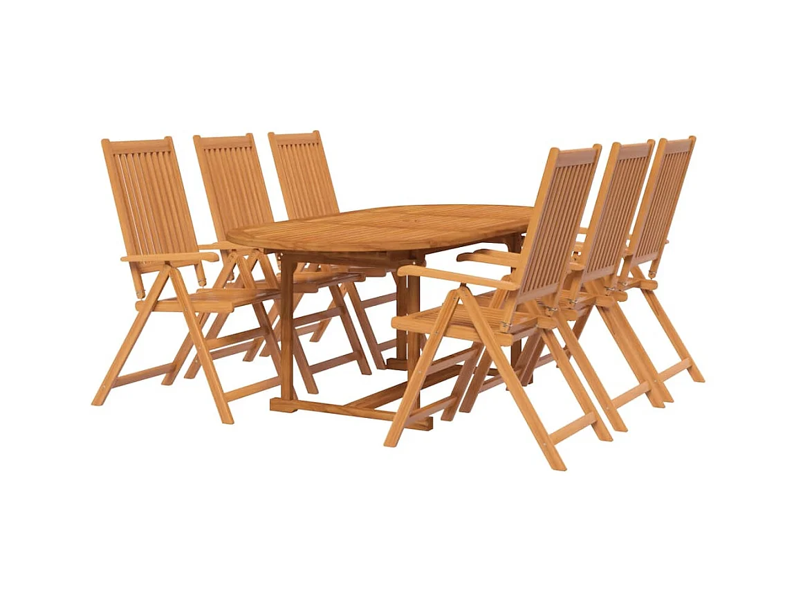 Sterre  Ensemble à manger de jardin 7 pcs Bois d'acacia massif