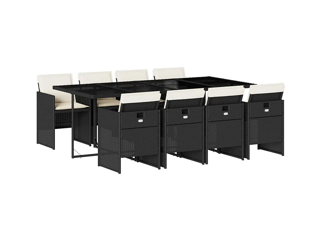 Ljungby  9-delige Tuinset poly rattan zwart