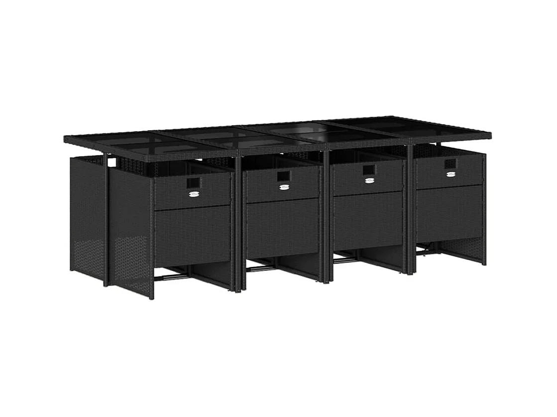 Ljungby  9-delige Tuinset poly rattan zwart