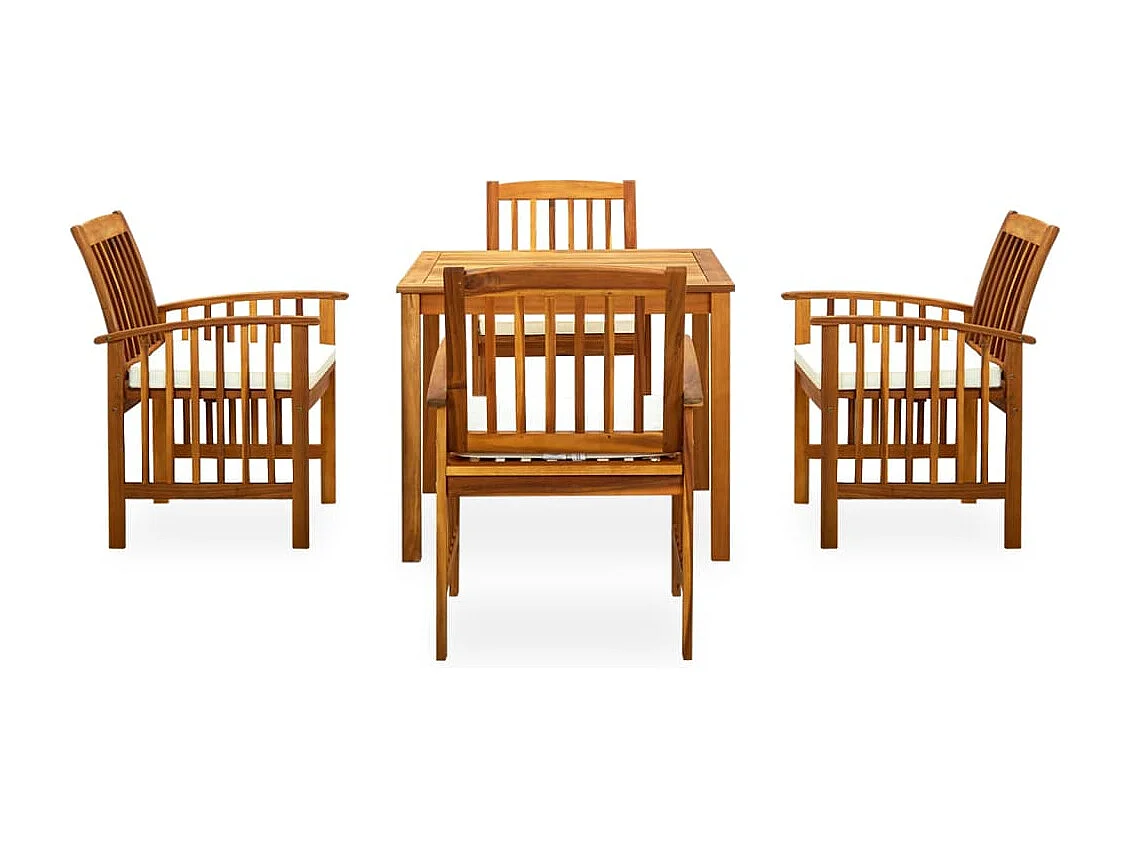 Skovil  5-delige Tuinset met kussens massief acaciahout