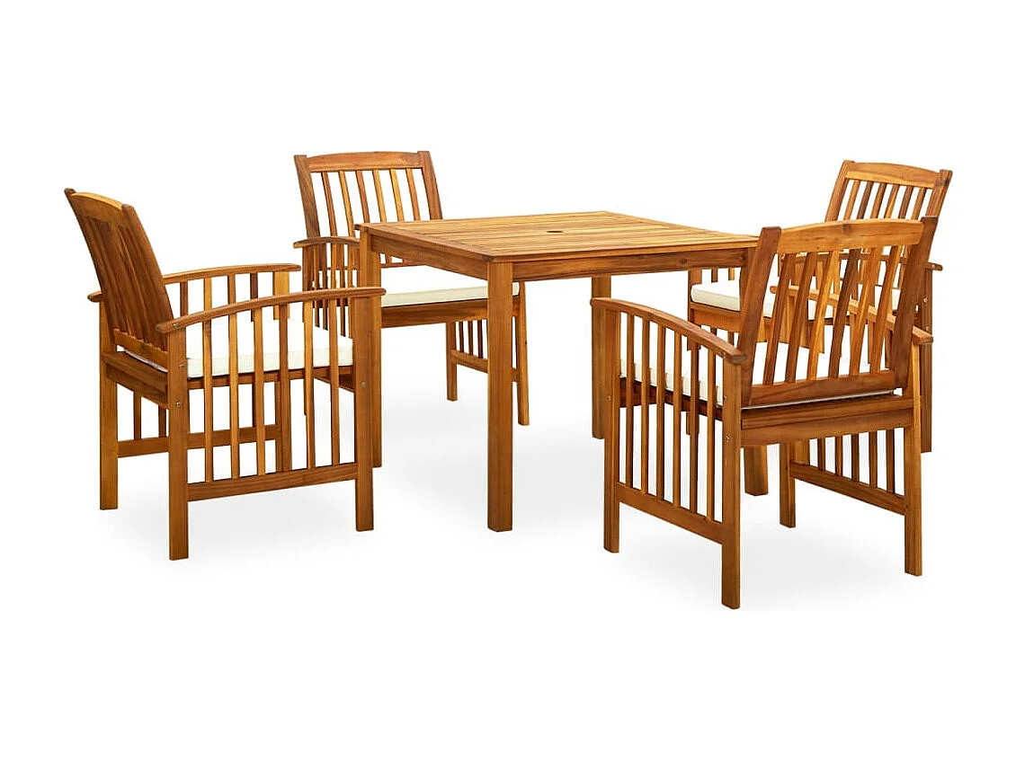 Skovil  5-delige Tuinset met kussens massief acaciahout