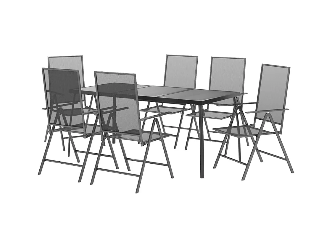 Terina  7-delige Tuinset staal antracietkleurig