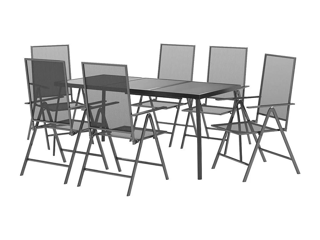 Terina  Ensemble à manger de jardin 7 pcs anthracite acier