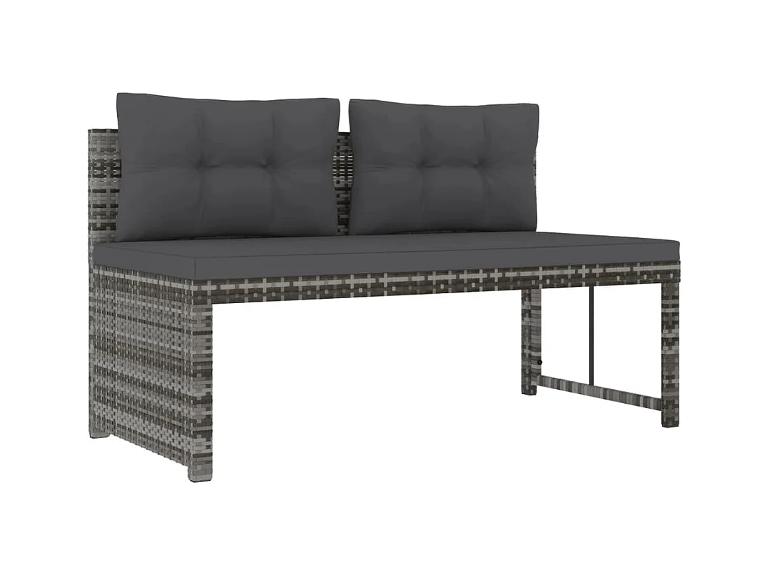 Torgeirr  4-delige Tuinset met kussens poly rattan grijs