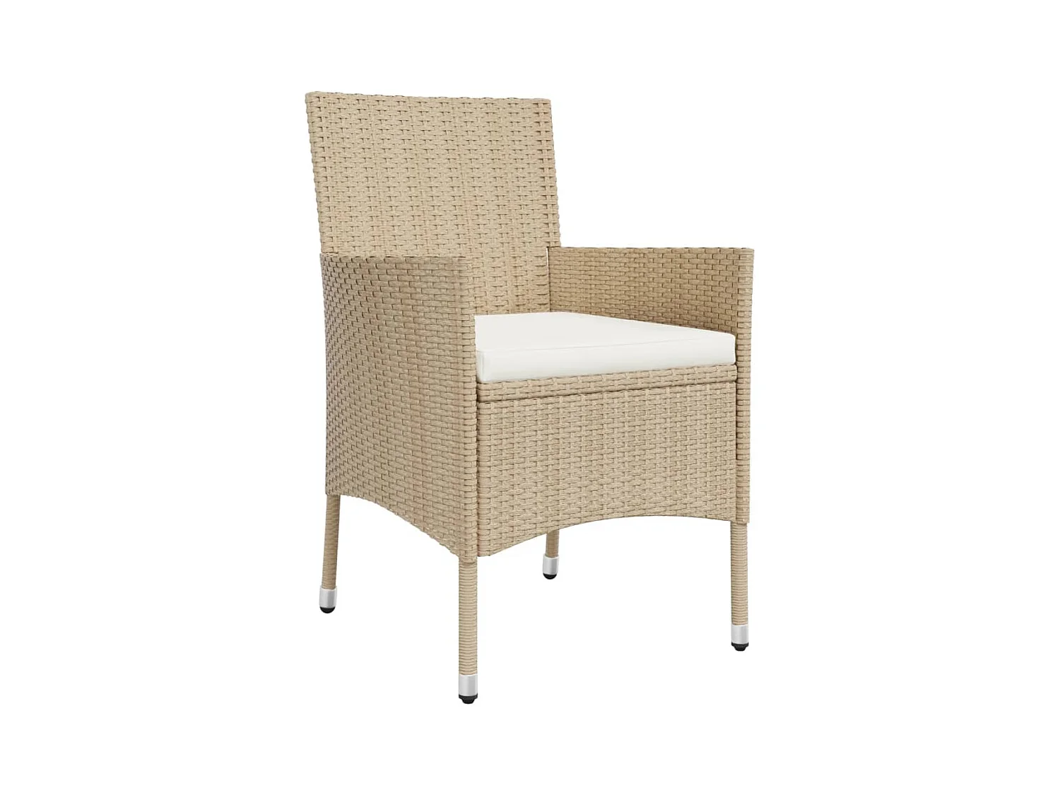 Vordingborg  Ensemble à manger de jardin et coussins 3 pcs Beige poly rotin