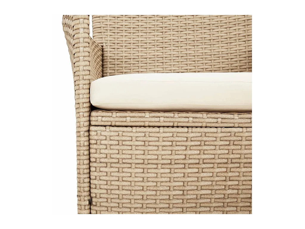 Vordingborg  Ensemble à manger de jardin et coussins 3 pcs Beige poly rotin