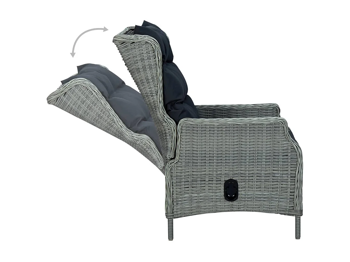 Rémi  Ensemble à manger de jardin 7 pcs Gris clair