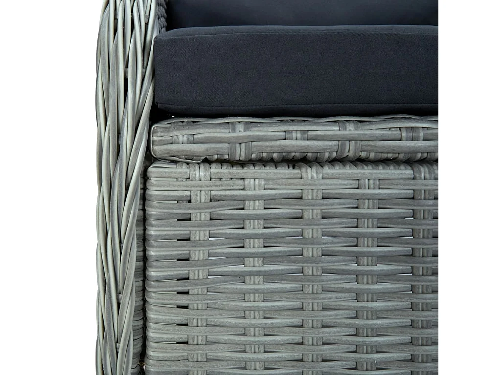 Rémi  Ensemble à manger de jardin 7 pcs Gris clair