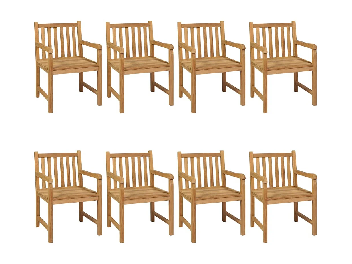 Kemale  9-delige tuinset 200x100 cm massief teakhout