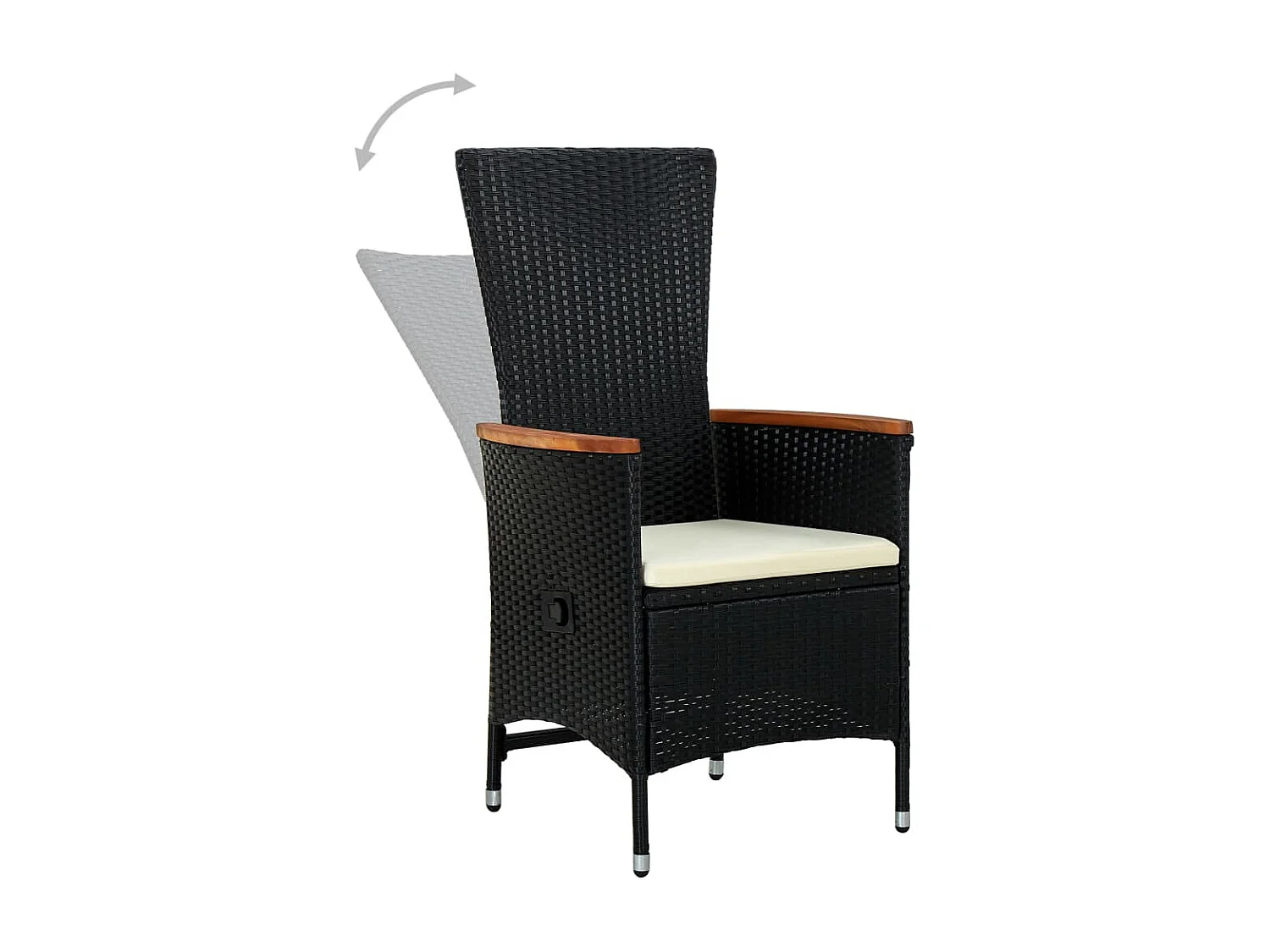 Serafino  7-delige Tuinset met kussens zwart