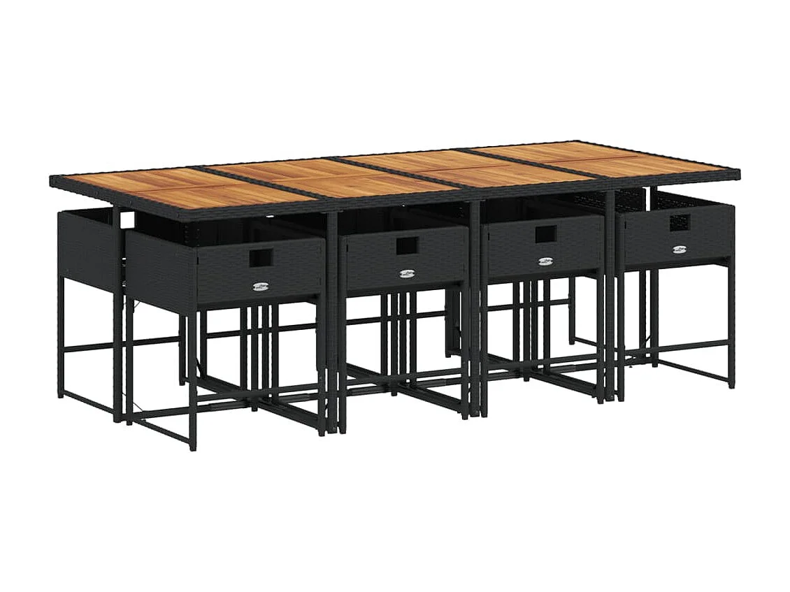 Sener  9-delige Tuinset poly rattan zwart