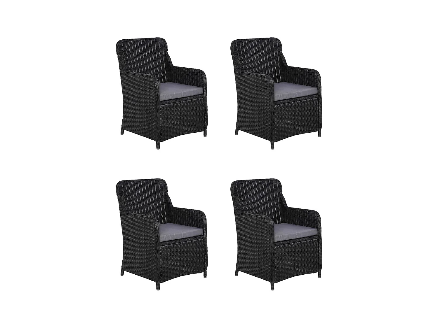 Hylan  Ensemble à manger de jardin 5 pcs Noir