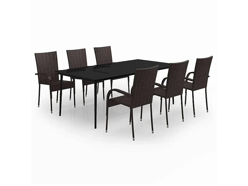 Boiling Springs  7-delige Tuinset bruin en zwart