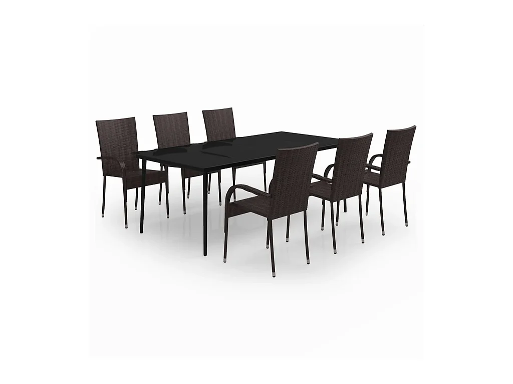 Boiling Springs  7-delige Tuinset bruin en zwart