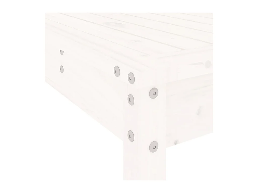Châteauroux  Ensemble à manger de jardin 5pcs blanc bois massif de pin