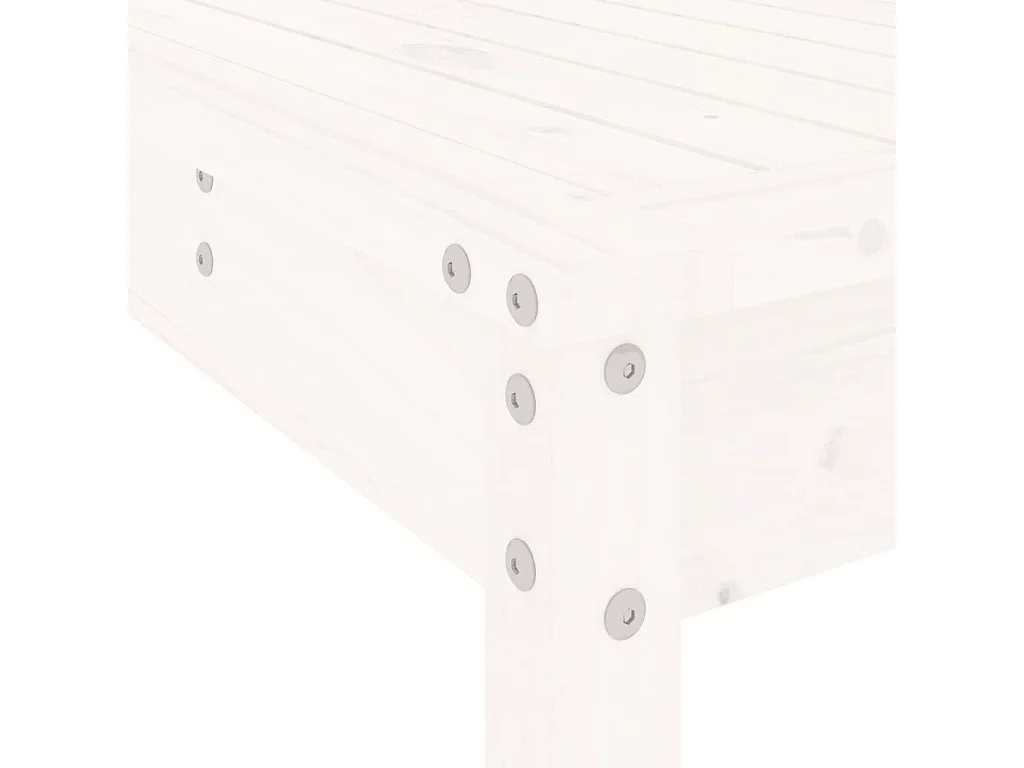 Châteauroux  Ensemble à manger de jardin 5pcs blanc bois massif de pin