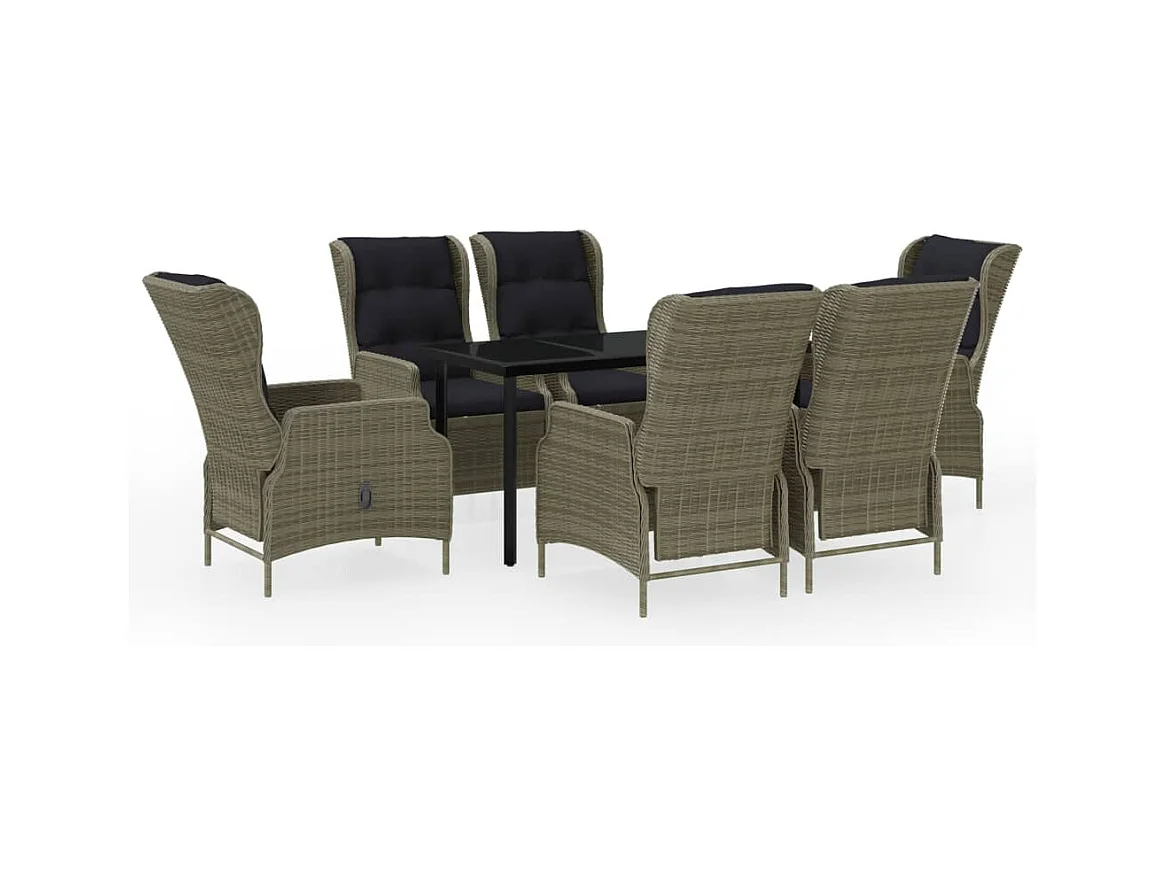 Santa Rosa  Ensemble à manger de jardin 7 pcs Marron