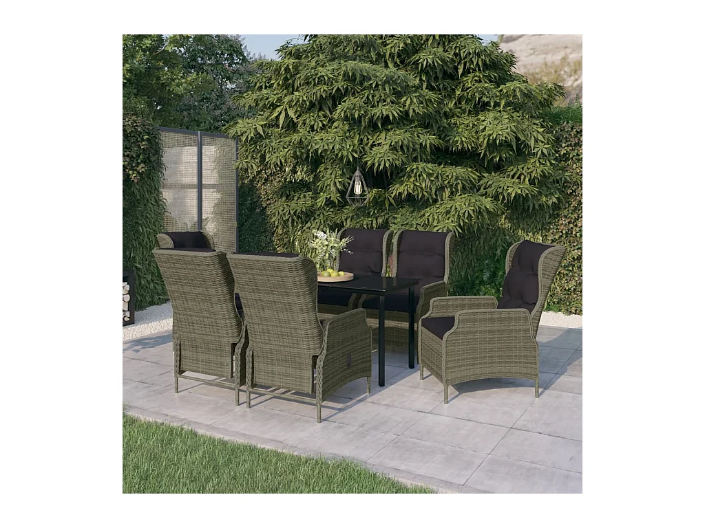 Santa Rosa  Ensemble à manger de jardin 7 pcs Marron