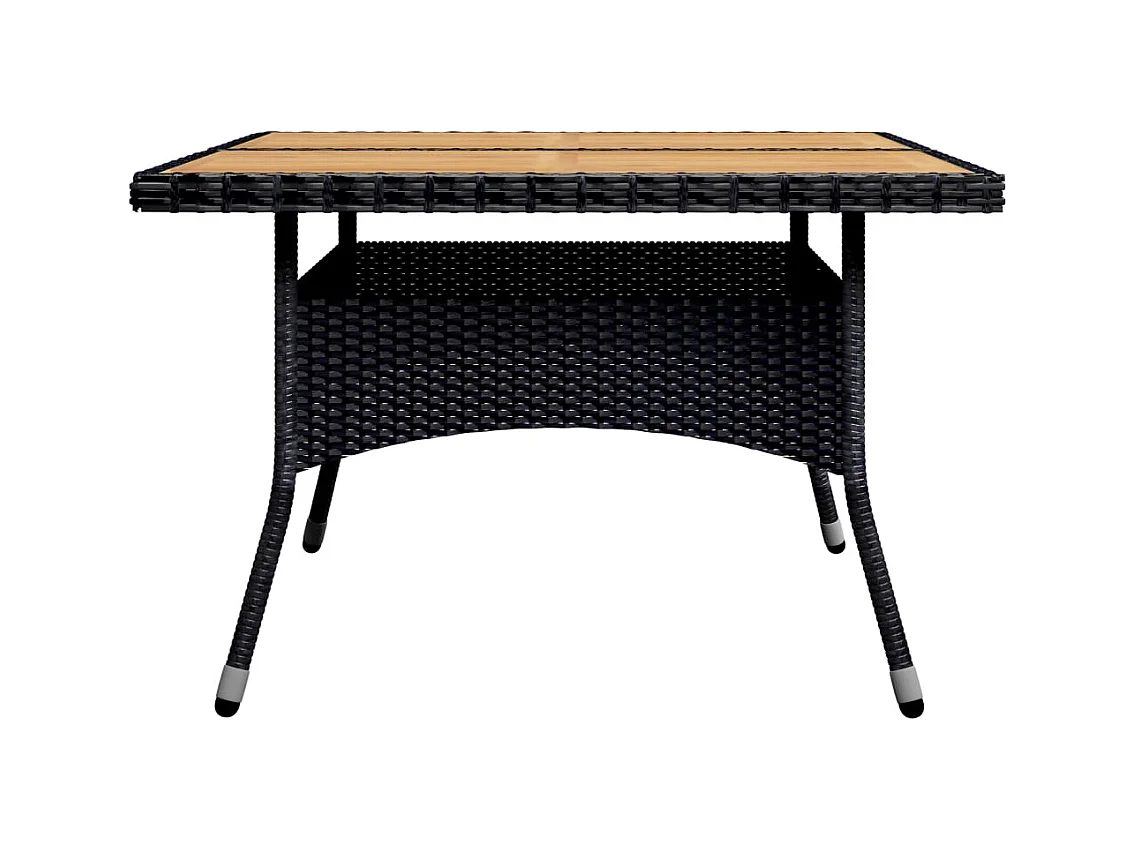 Deerlijk  Set de comedor de jardín 9 pzas ratán PE y madera acacia negro