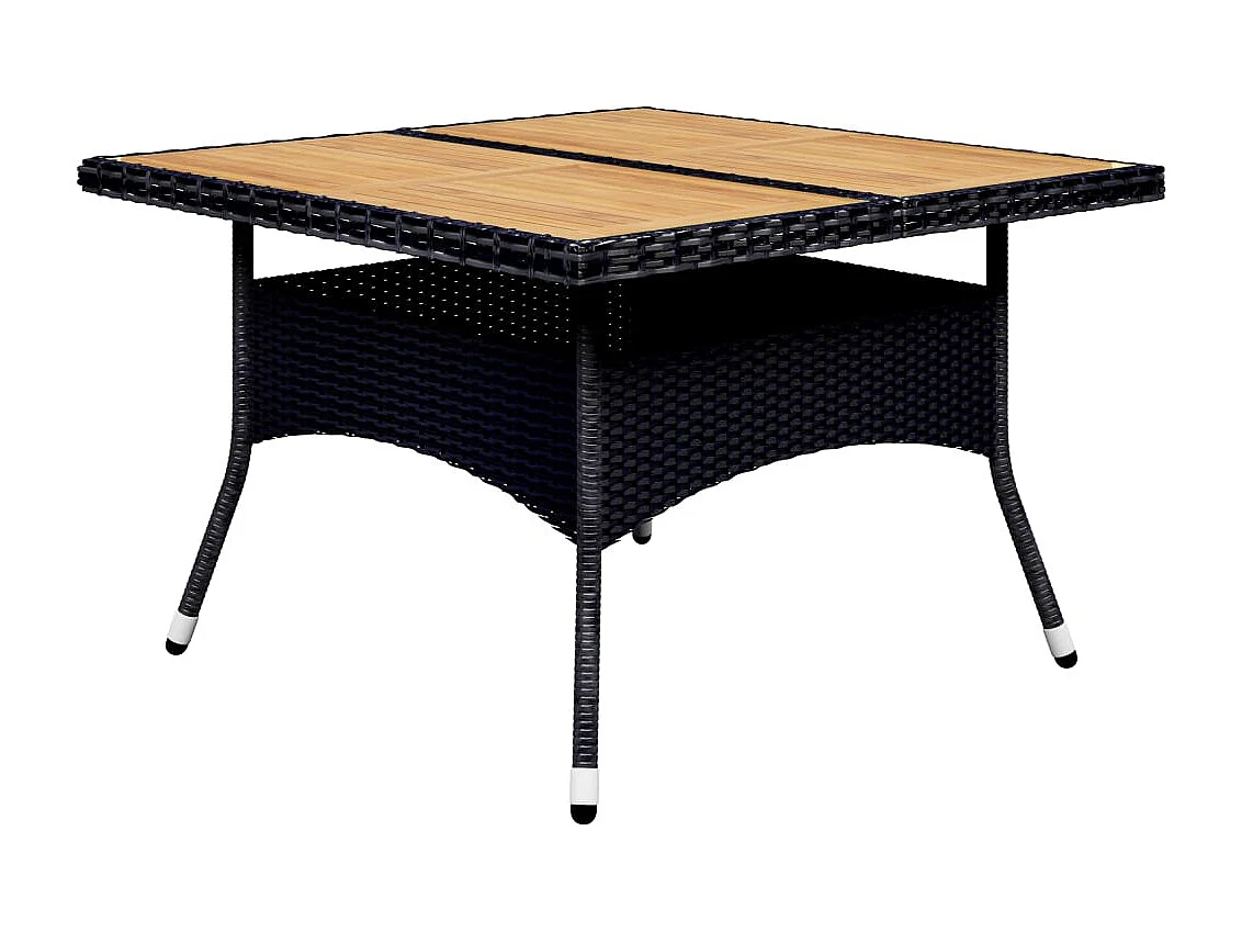 Deerlijk  Ensemble à manger de jardin 9 pcs Résine tressée et acacia Noir