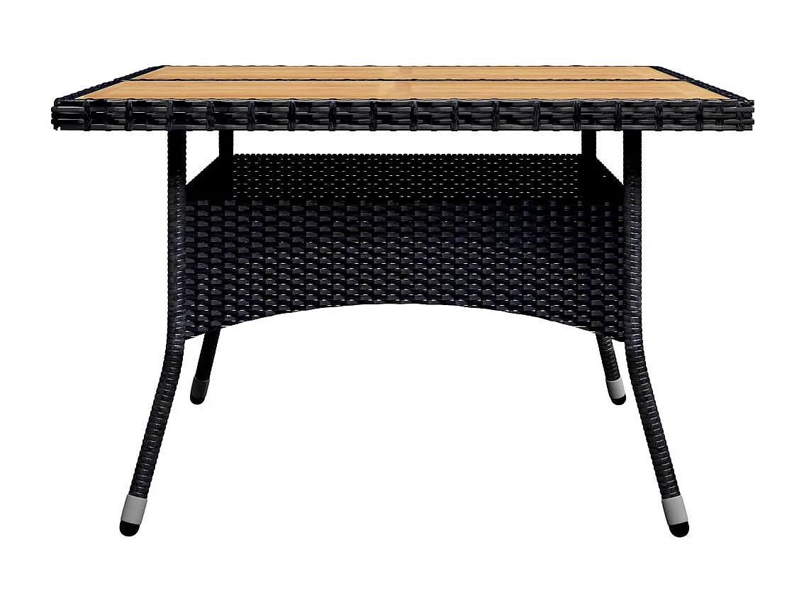 Deerlijk  Ensemble à manger de jardin 9 pcs Résine tressée et acacia Noir