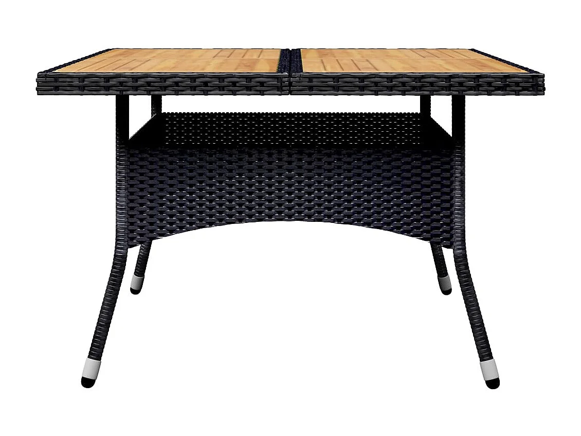 Deerlijk  Ensemble à manger de jardin 9 pcs Résine tressée et acacia Noir