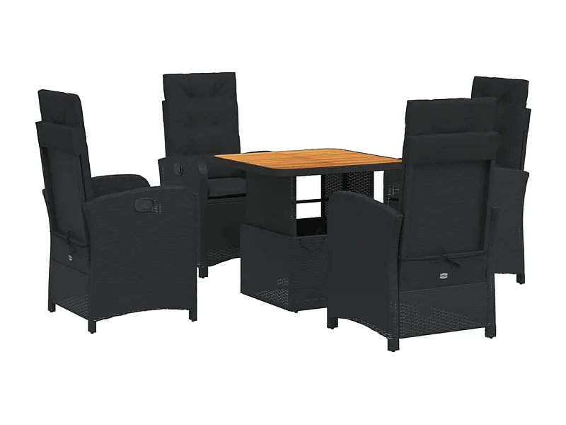 Abington  5-delige Tuinset met kussens poly rattan zwart