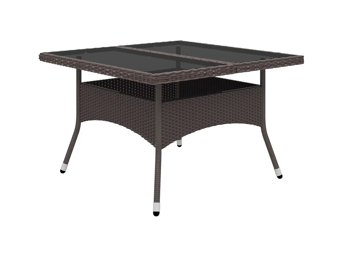 Deerlijk  9-delige Tuinset poly rattan en glas bruin