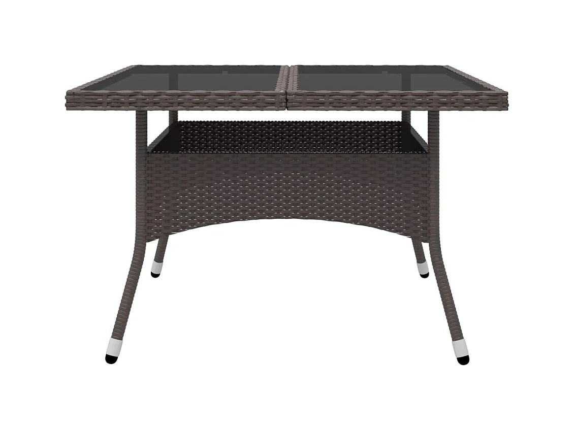 Deerlijk  9-delige Tuinset poly rattan en glas bruin