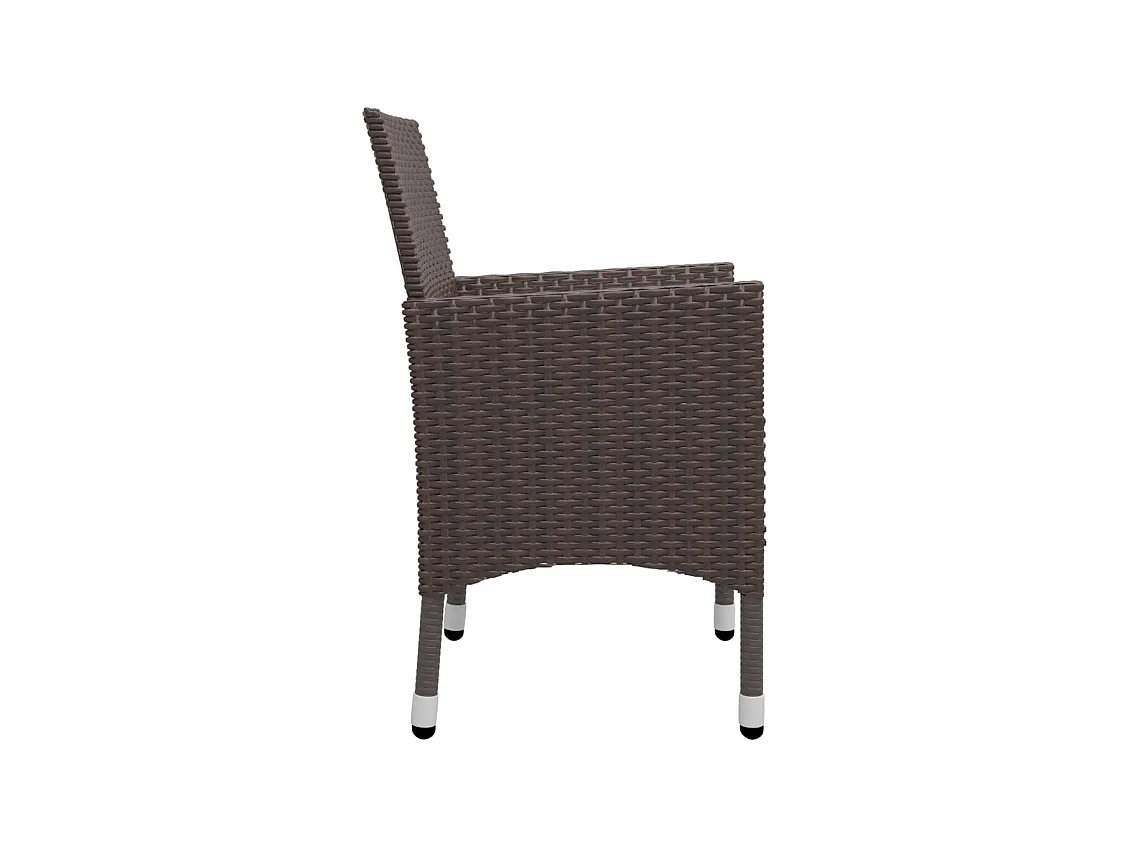 Deerlijk  9-delige Tuinset poly rattan en glas bruin