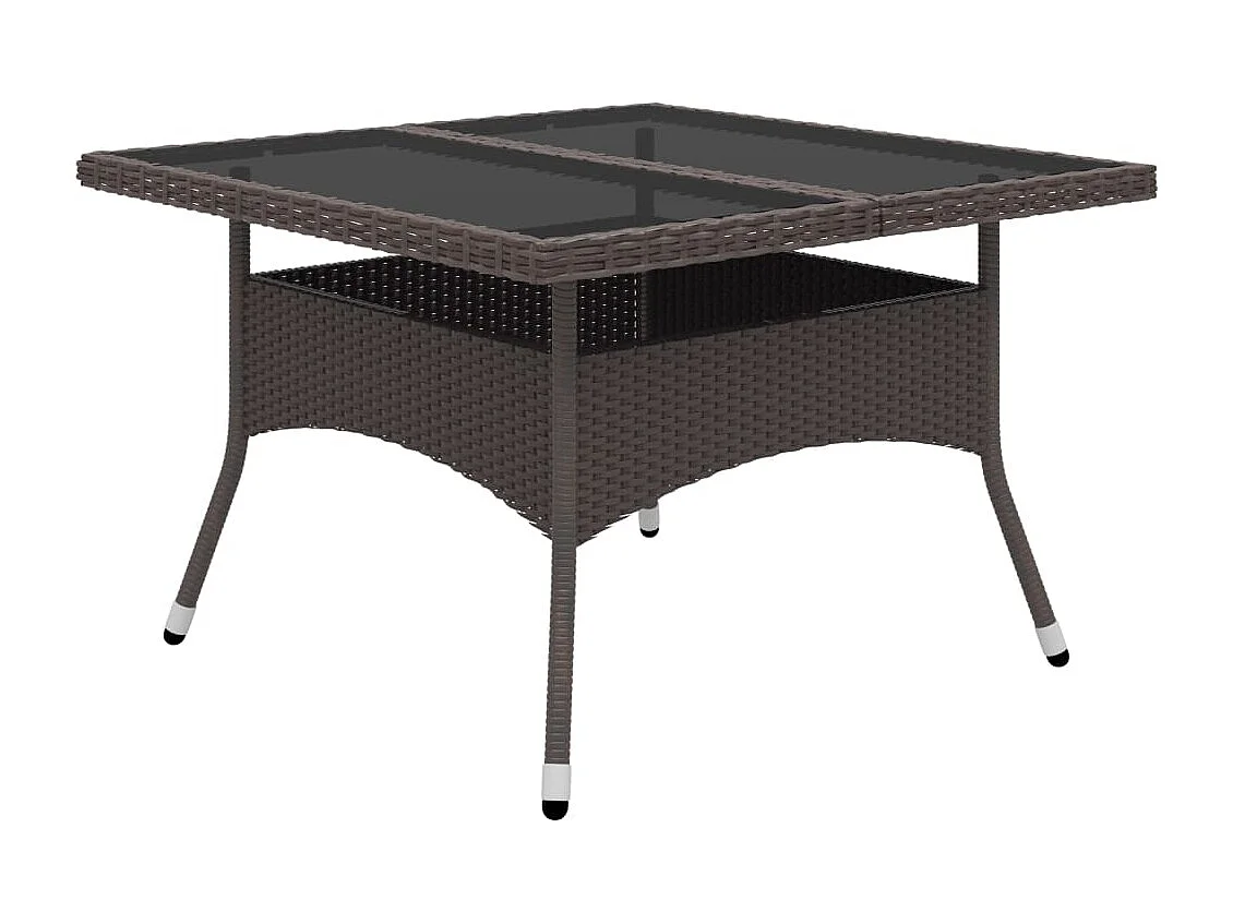 Deerlijk  9-delige Tuinset poly rattan en glas bruin