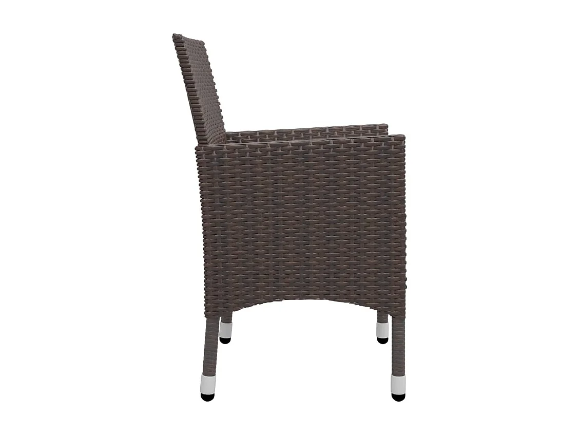 Deerlijk  9-delige Tuinset poly rattan en glas bruin