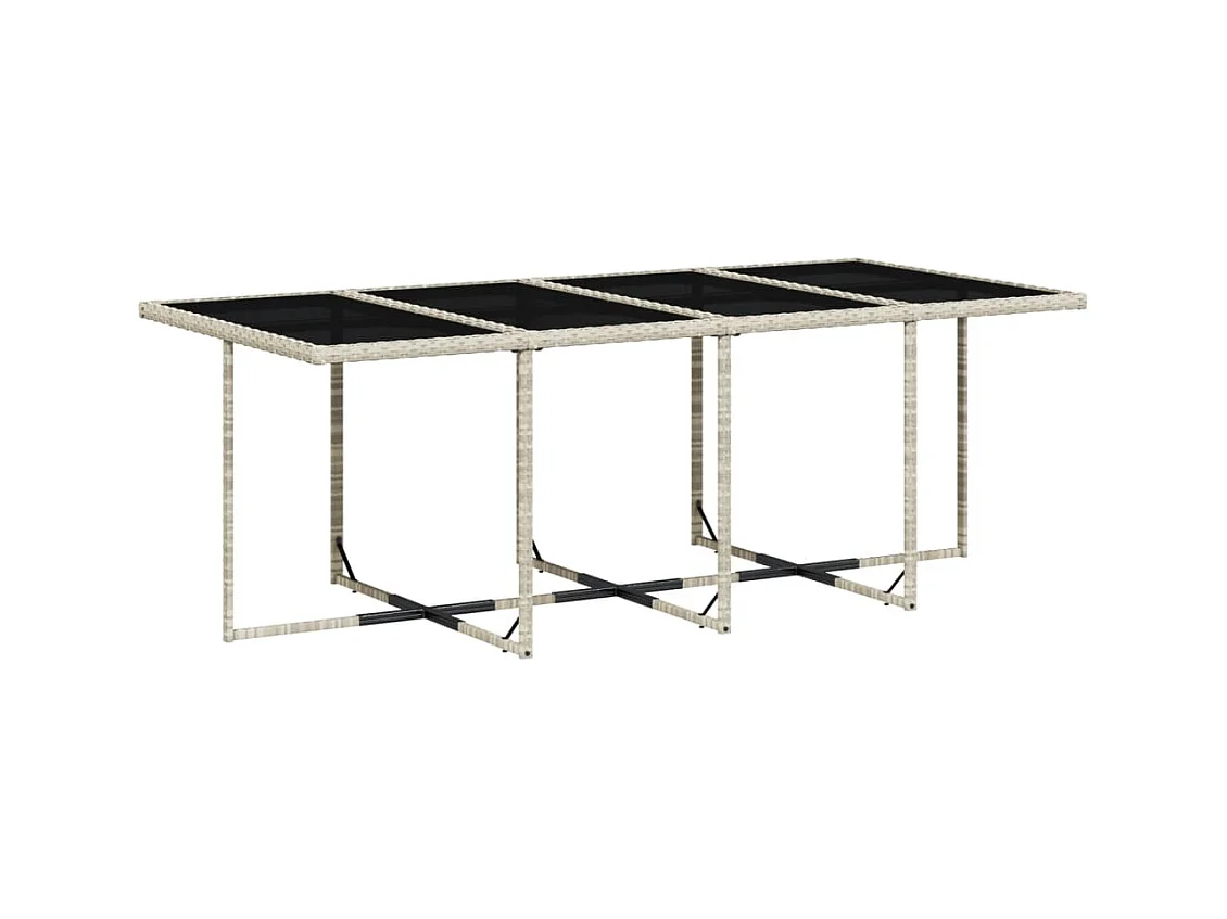 Sener  Ensemble à manger de jardin et coussins 9 pcs gris clair rotin